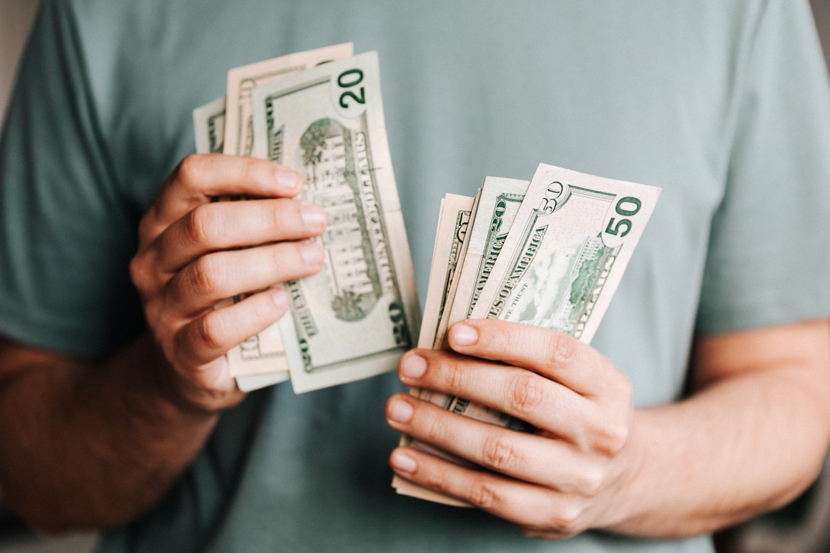 guy counting money